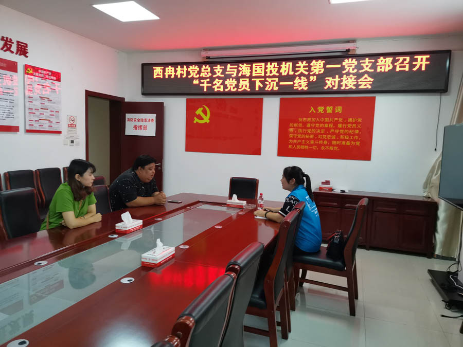 海國(guó)投公司機關第一(yī / yì ／yí)黨支部與四季青鎮西冉村黨總支完成對接.jpg